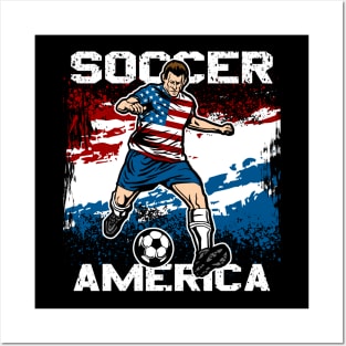 American Soccer Futbol Player Posters and Art